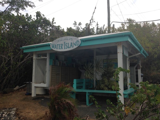Welcome to Water Island. This is the post office and library, all in one.