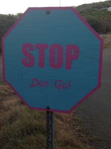Adorable, hand-painted road signs are sprinkled all over Water Island.